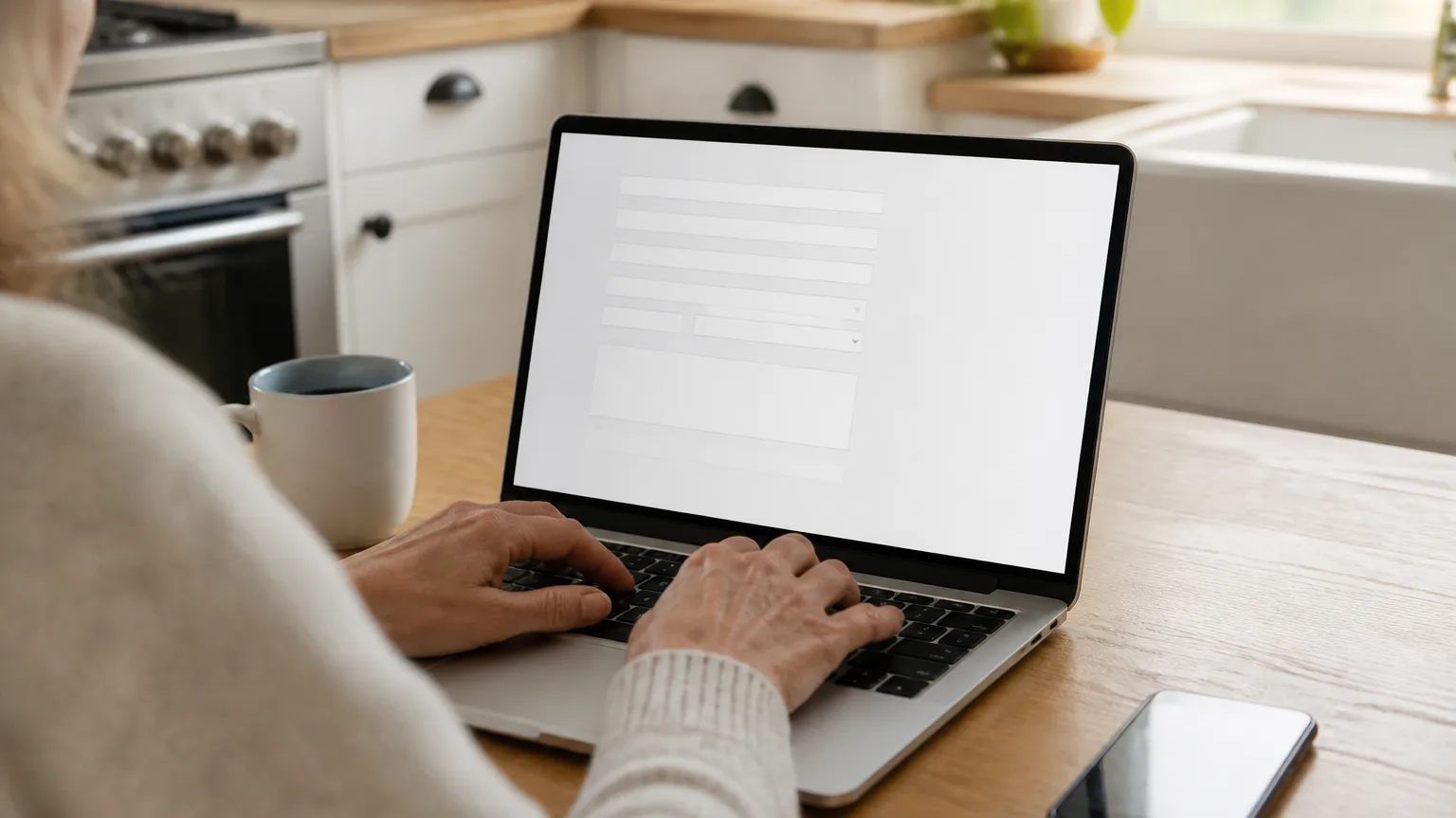 Hands submitting a product safety report on a laptop for a disturbing chatbot session